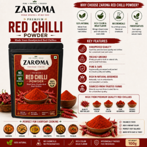 Zaroma Premium Red Chilli Powder 100g | 100% Natural | Rich Color & Bold Flavor