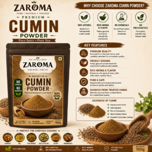 Zaroma Premium Cumin Powder 100g | 100% Natural Jeera Powder | Rich Aroma & Fresh Flavor